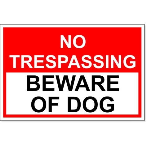 No Trespassing Beware of Dog Vertical Sign - Custom Signs