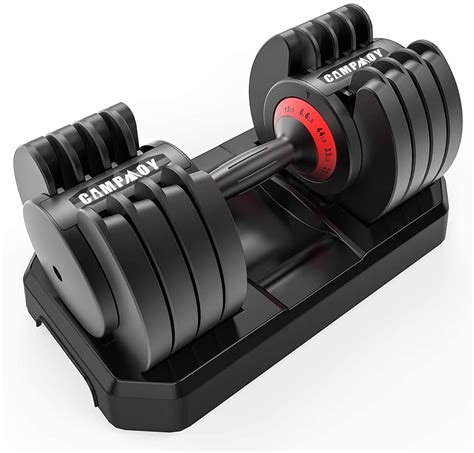 Famistar Adjustable Dumbbell 6.6-44 lbs Single Weight Dumbbell with Anti-Slip Metal Handle Extra ...