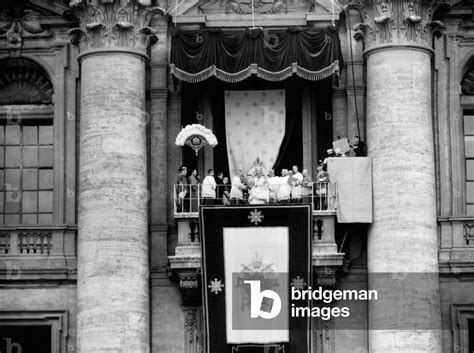 Image of Enthronement of Pope John XXIII, Vatican, 1958 (b/w photo)