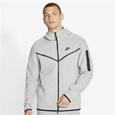 Nike Tech Fleece Full-zip Hoodie in Grey Heather/Black (Gray) for Men ...