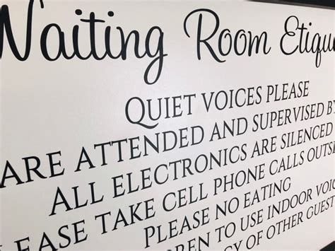 Waiting Room Sign Waiting Room Etiquette Business Signage | Etsy