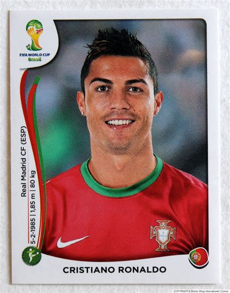 PANINI Soccer Sticker Card CRISTIANO RONALDO # 523 World Cup BRASIL 2014 | eBay