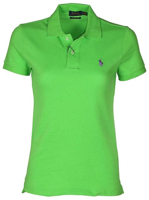 Polo Ralph Lauren Womens The Skinny Fit Mesh Polo Shirt Green S L XL