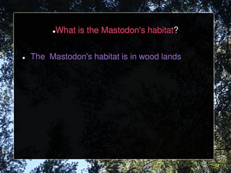 Mastodon Habitat