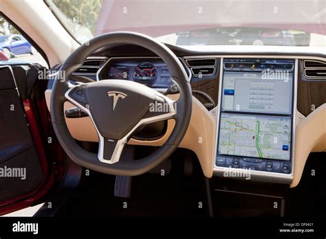 Tesla Model S electric car interior Stock Photo: 61051705 - Alamy