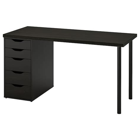 LAGKAPTEN / ALEX desk, black-brown, 551/8x235/8" - IKEA