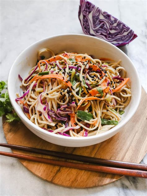 Cold Soba Noodle Salad with Peanut Sauce (Vegan) - From My Bowl