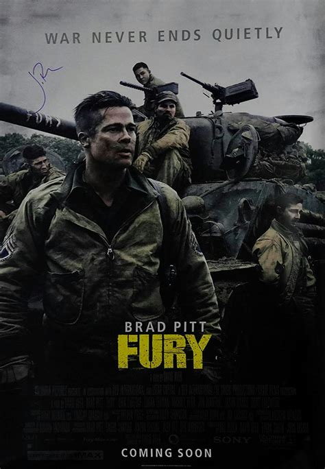 Fury 27x40 Movie Poster Autographed by Jon Bernthal (JSA) | DA Card World