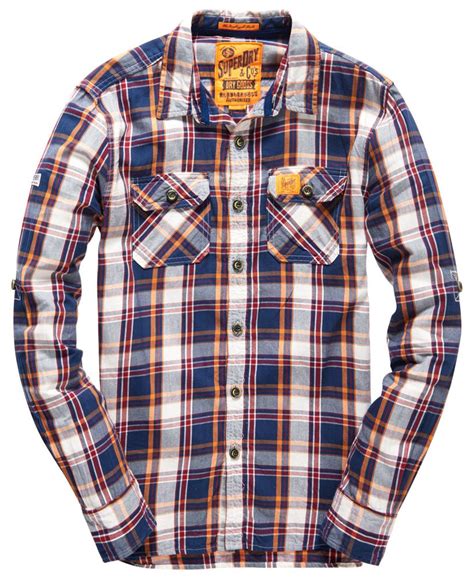 Men's Lumberjack Twill Shirt in Orange | Superdry US