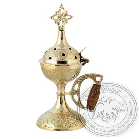 Byzantine Brass Home Censer - H58 - OramaWorld.Com