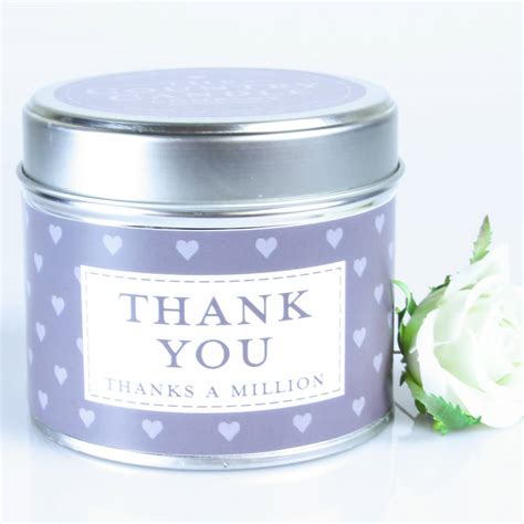 thank you vanilla musk scented candle by the country candle company | notonthehighstreet.com