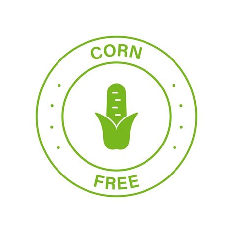 Premium Vector | Corn free green circle stamp free fructose corn syrup ...