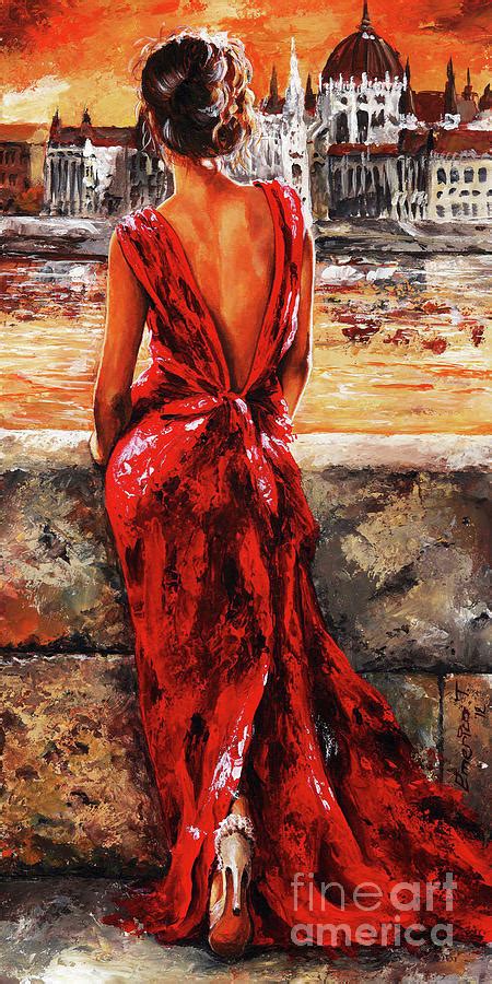 Lady in Red #34 - I Love Budapest Painting by Emerico Imre Toth - Fine Art America