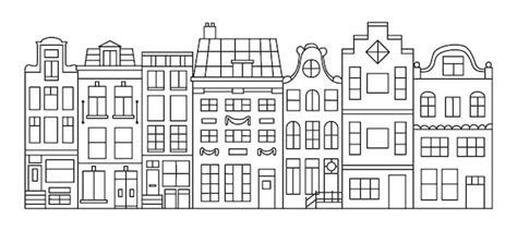 Premium Vector | Dutch canal houses vector illustration