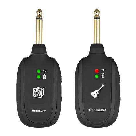 Wireless Guitar System, Wireless Guitar Transmitter Receiver 4 Channels Audio Transmitter ...