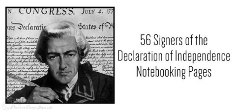 Signers of the Declaration of Independence Notebooking Pages - Marine ...