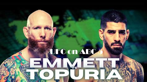 UFC on ABC 5 Live: Fight Card, Josh Emmett vs. Ilia Topuria live in US ...