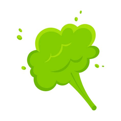 Smelling green cartoon smoke or fart clouds flat style design vector ...