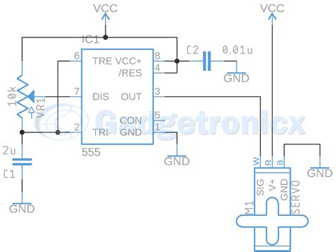 Servo motor driver circuit using IC 555 - Gadgetronicx