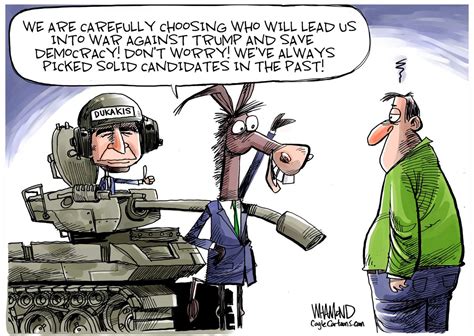 Political Cartoon U.S. Dukakis Trump tank Sanders | The Week