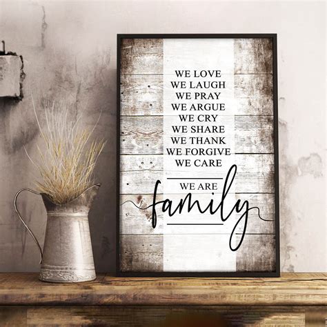 We Are Family Wall Art Christian Family Wall Decor Rustic | Etsy