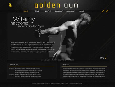 Golden Gym - website layout by IjinPL on DeviantArt