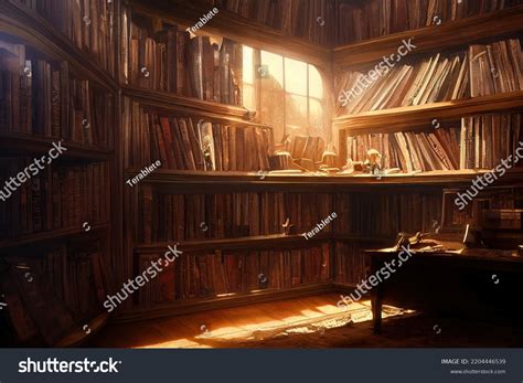 Bookcase Old Books Interior Bookstore Library Stock Illustration ...