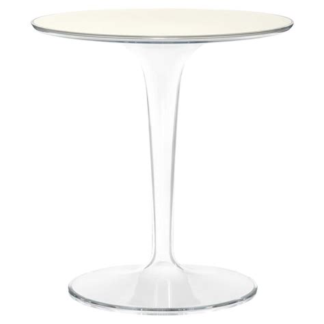 Kartell Tip Top Bar Table in White Glass Top and by Philippe Starck For Sale at 1stDibs