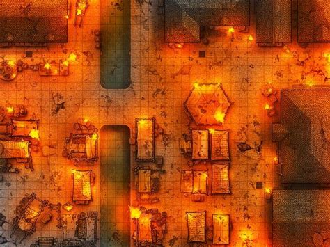 Market on fire: battlemaps | Fantasy city map, Dnd world map, Fantasy map