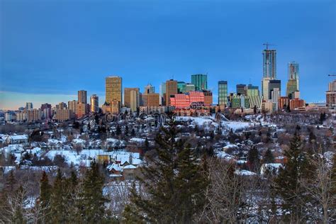 Edmonton Skyline in the Winter Stock Image - Image of natural, bridge ...