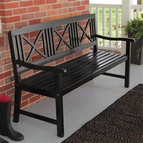 Black Outdoor Storage Bench