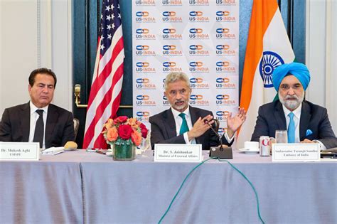 S Jaishankar speaks during a discussion convened by US-India Strategic ...