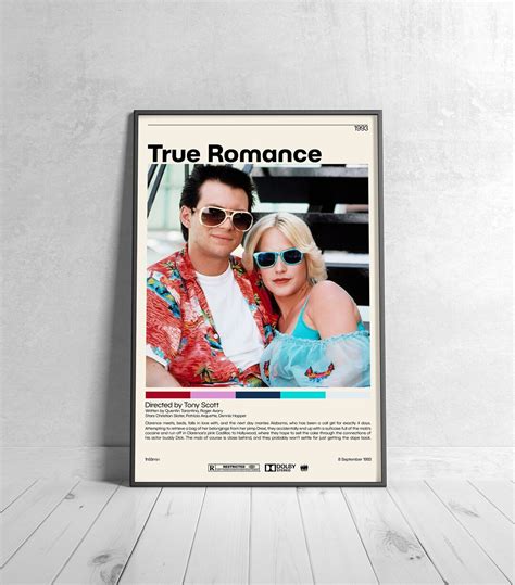 True Romance Movie Poster Tony Scott , Minimalist Movie Poster, Vintage Retro Art Print, Custom ...