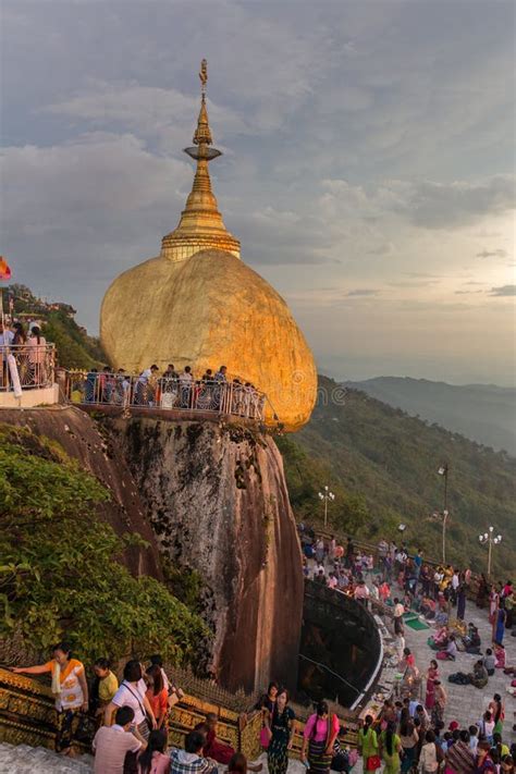 Kyaiktiyo Pagoda, Golden Rock in Myanmar. Editorial Photo - Image of ...