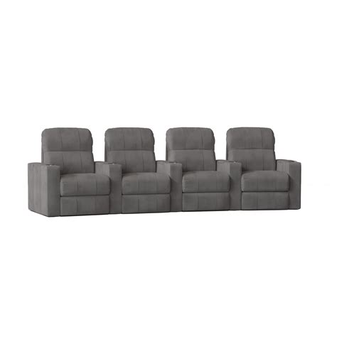 Red Barrel Studio® Upholstered Home Theater Seating with Cup Holder ...