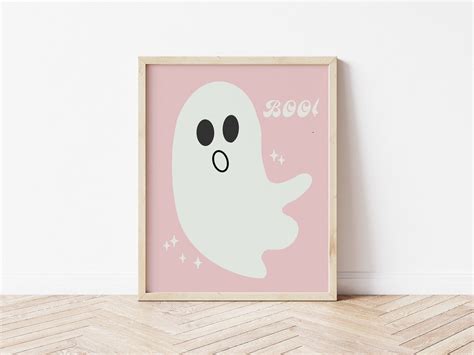 Pink Ghost Printable Pink Halloween Decor Halloween Wall - Etsy