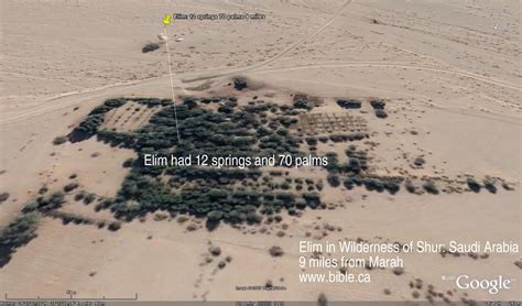 Google photo of Elim - 9 miles from Marah - 12 Springs & 70 palms - 1 day after God turned the ...