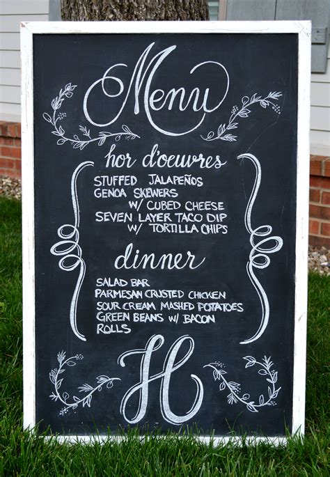 Wedding Menu Chalkboard by Caroline's Lettering Co ...