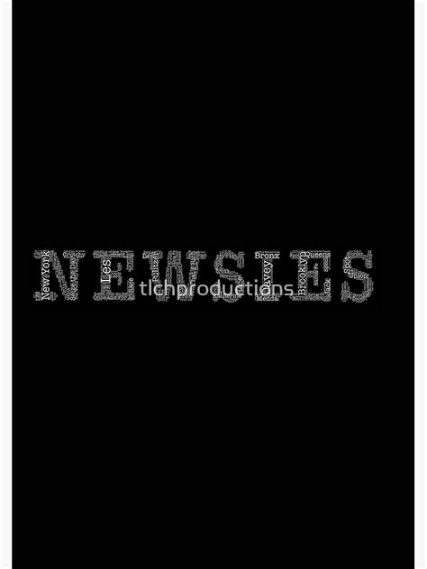 "Newsies Logo Word Art White Font on Black" Spiral Notebook by ...