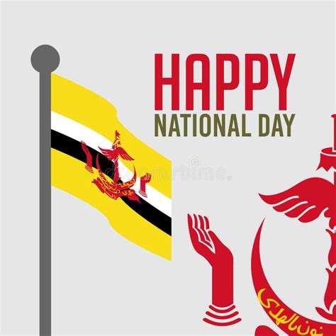 Brunei National Day Illustration Vector Art Logo Stock Illustration ...