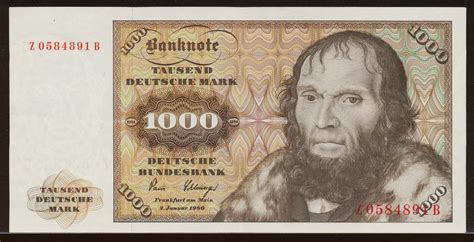 1000 Deutsche Mark banknote 1980|World Banknotes & Coins Pictures | Old ...