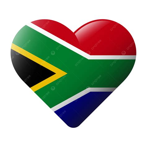 South Africa Flag Love Shape Vector Transparent Background, South Africa Flag Love, South Africa ...