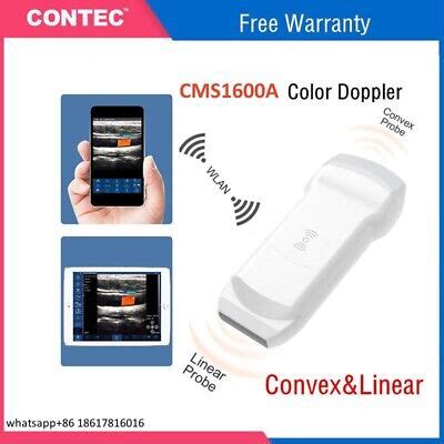 CMS1600A Portable Handheld Ultrasound Scanner Wireless Color Doppler Dual-Probe | eBay