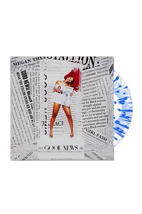 Megan Thee Stallion Good News Album on Blue-Streaked White Swirl Vinyl ...