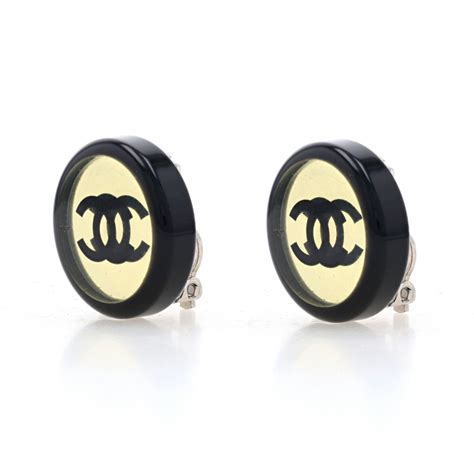 Chanel Logo Large Stud Earrings - Silver Toned Clip-Ons - Wilson Brothers Jewelry