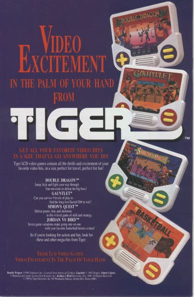 Advertising From Yesteryear…Tiger Electronic Games | Recycled Thoughts from a Retro Gamer