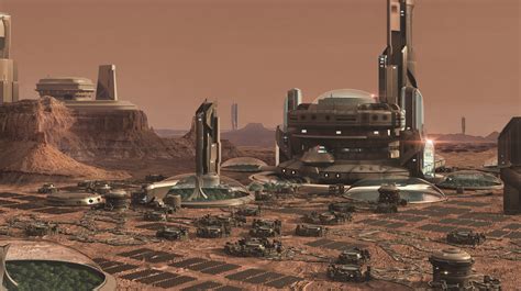 Mars colony city by Mariano Ruiz Manzano | human Mars