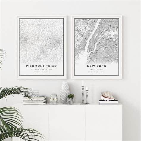 Piedmont Triad Map Print North Carolina NC USA Map Art - Etsy