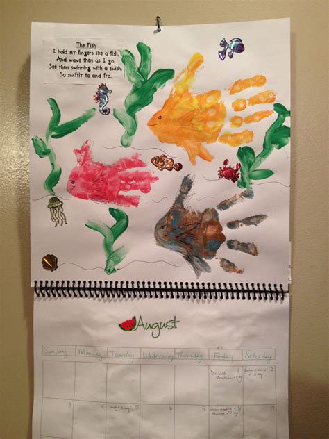 Handprint calendar Handprint Calendar, Handprint Art, Hold Me, Hand Print, Craft Ideas, Fish ...