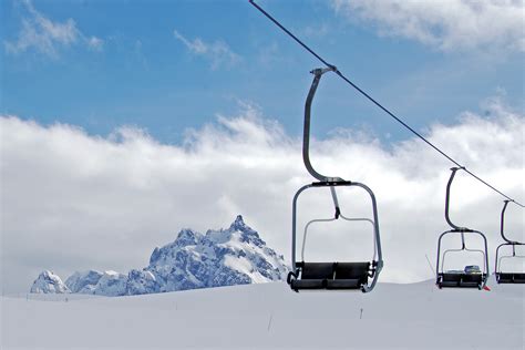 Free Images : snow, cold, white, wind, mountain range, chairlift ...